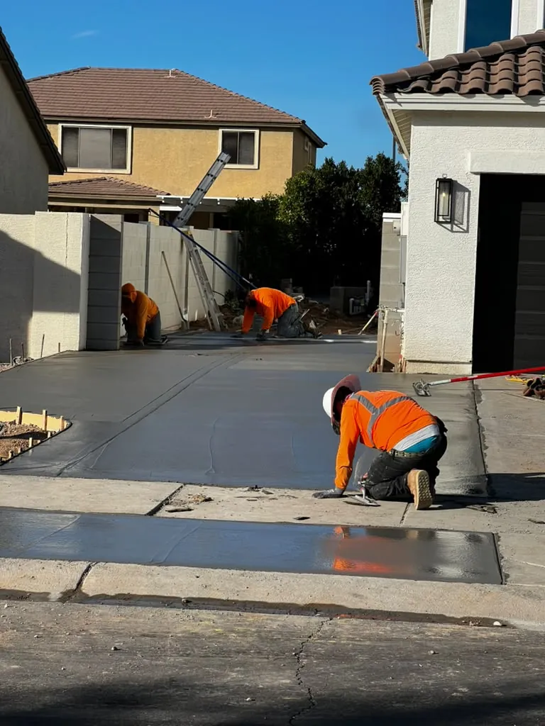 Concrete going in straight off the truck