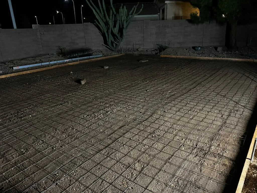 Finished paver patio in the back yard